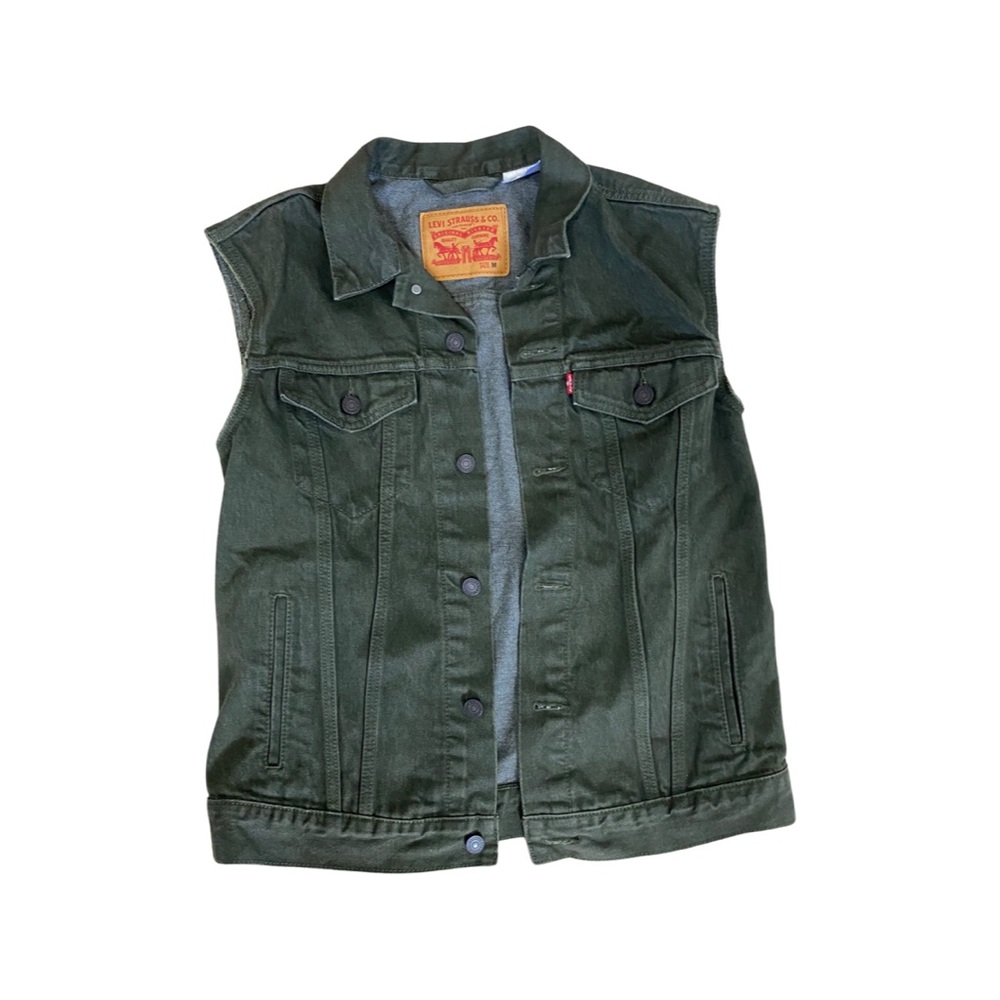 Levi Olive Denim Vest…LIKE NEW!